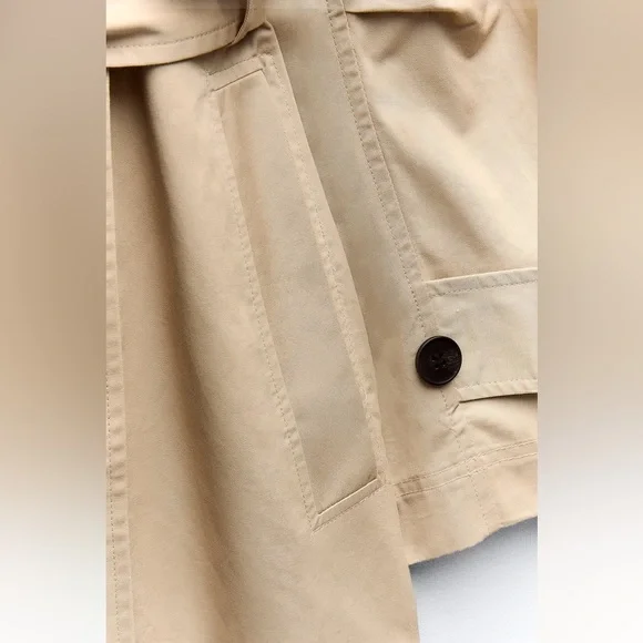 New ZARA Gabardine Trench Coat - Picture 8 of 9